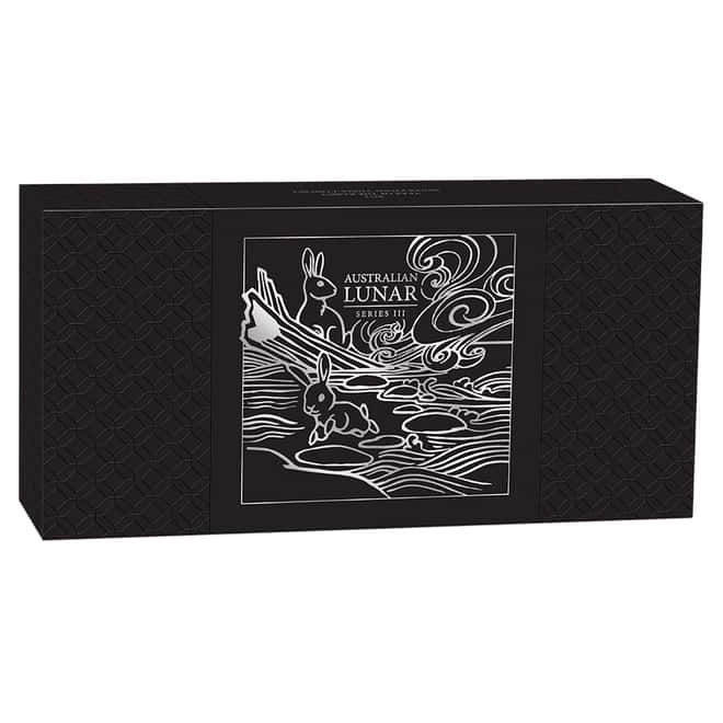 2023 3.5 oz Proof Silver Lunar Year of The Rabbit 3-Coin Set Australian Perth Mint (w/Box & COA)