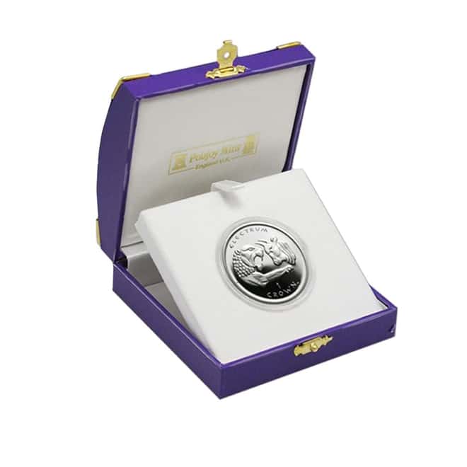 2002 1 oz Gold/Silver Gibraltar Electrum 1 Crown Proof Bimetal Coin (w/Box)
