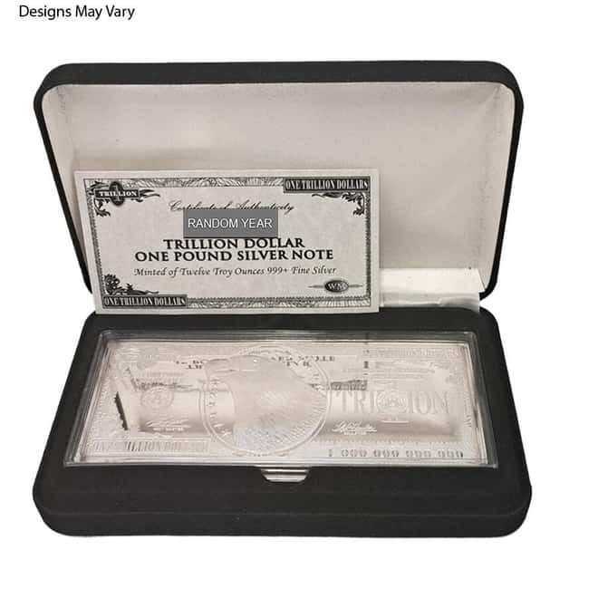 12 oz Silver Bill Bar (Random Design, w/Box & COA)