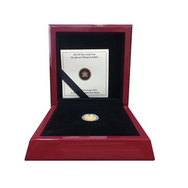 2012 Canada 1/10 oz $5 Queen's Diamond Jubilee Proof Gold Coin .9999 Fine (w/Box & COA)