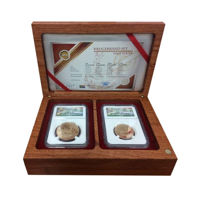 2015 1.85 oz Proof Gold South African Krugerrand 4-Coin Set NGC PF 70 UCAM First Struck (w/Box & COA)