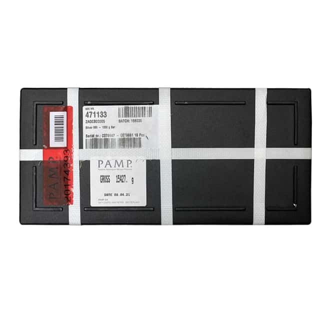 1 Kilo PAMP Suisse Silver Cast Bar .999 Fine (w/Assay)