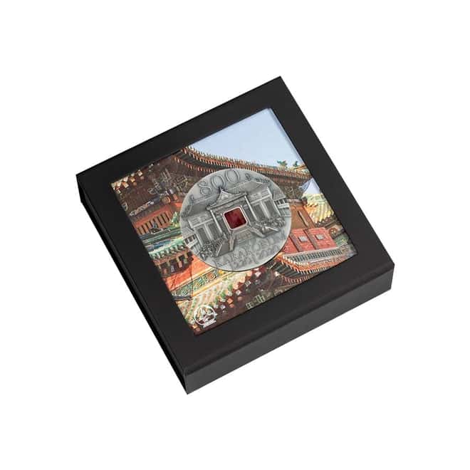 2020 2 oz Silver Karakorum 800th Anniv. Mongolia Antiqued Coin .999 Fine (w/Box & COA)