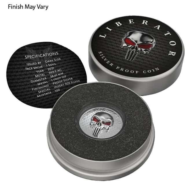2021 1 oz Dark Side One Soul Liberator Ultra High Relief Proof Silver Round