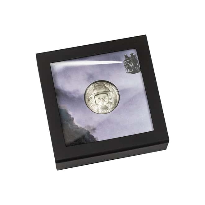 2021 1 oz Proof Platinum Real Heroes - Firefighter Coin Cook Islands .9995 Fine (w/Box & COA)