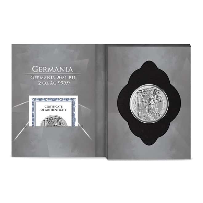 2021 2 oz Germania 10 Mark Silver Coin .9999 Fine