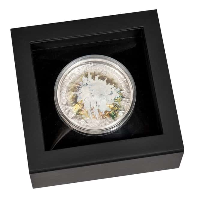 2021 Cook Islands 5 oz Silver Mount Elbrus Coin .999 Fine (w/Box & COA)