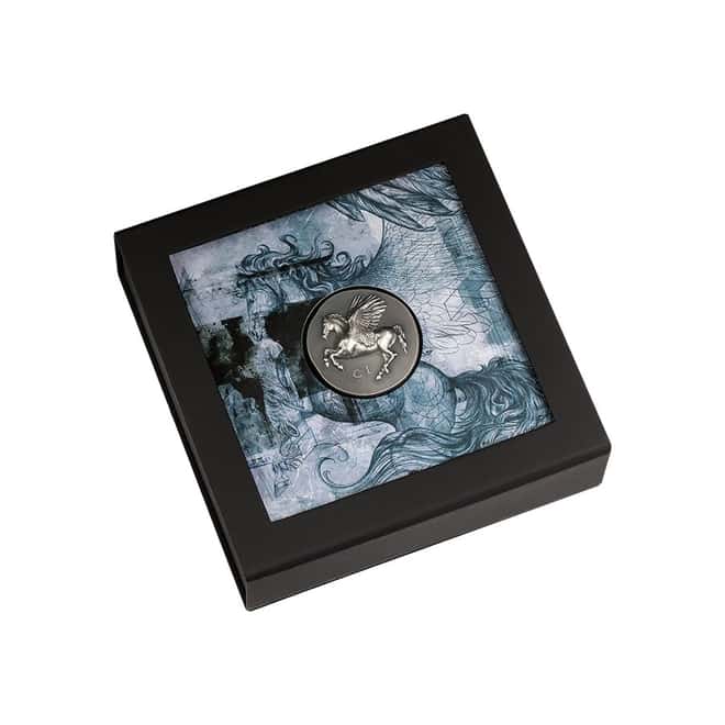 2022 1 oz Silver Pegasos - Numismatic Icons Coin Cook Islands .999 Fine (w/Box & COA)