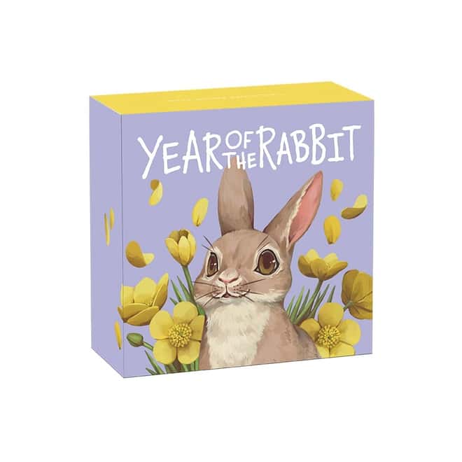 2023 1/2 oz Tuvalu Year of The Rabbit Proof Silver Coin .9999 Fine (w/Box & COA)
