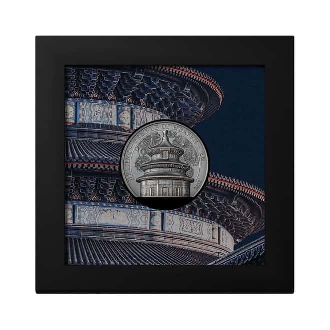 2023 Cook Islands 2 oz Silver Temple of Heaven Coin Antiqued .999 Fine (w/Box & COA)