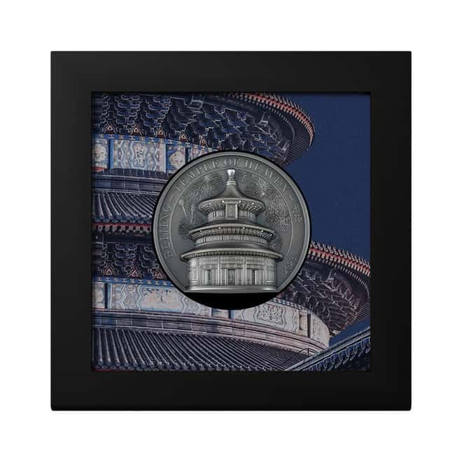 2023 Cook Islands 5 oz Silver Temple of Heaven Coin Antiqued .999 Fine (w/Box & COA)