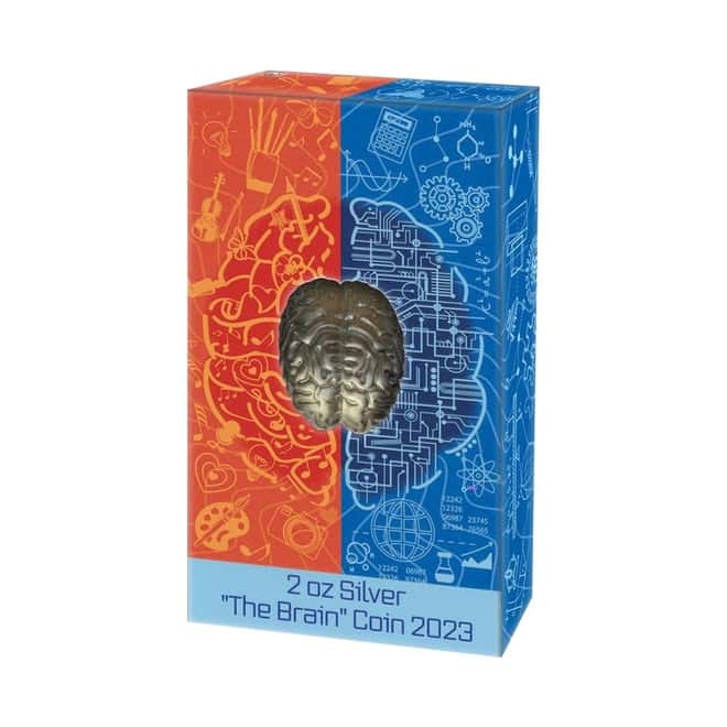 2023 Samoa 2 oz Silver The Brain 3D Shaped Coin .999 Fine (w/Box & COA)
