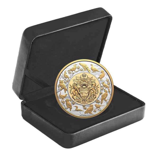 2024 Canada 5 oz Heraldic Landscape - Birds of Canada Silver Coin