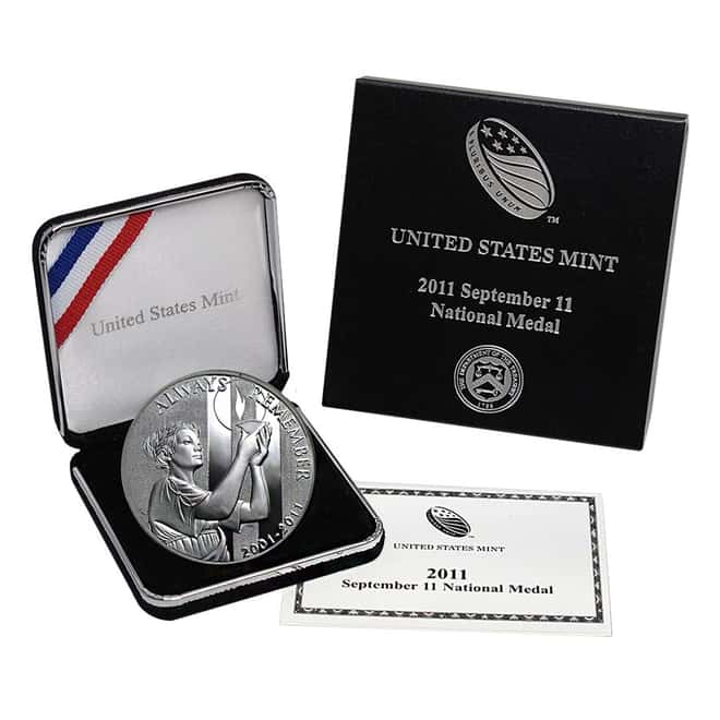 2011-W 9/11 National Silver Medal Proof (w/Box & COA) 