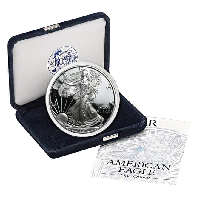 1997-P 1 oz Proof Silver American Eagle (w/Box & COA)