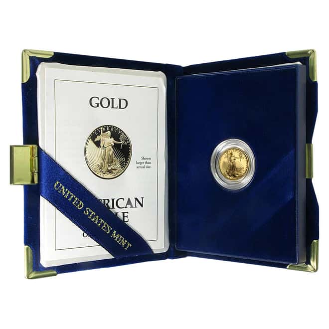 1993-P 1/10 oz $5 Proof Gold American Eagle (w/Box & COA)