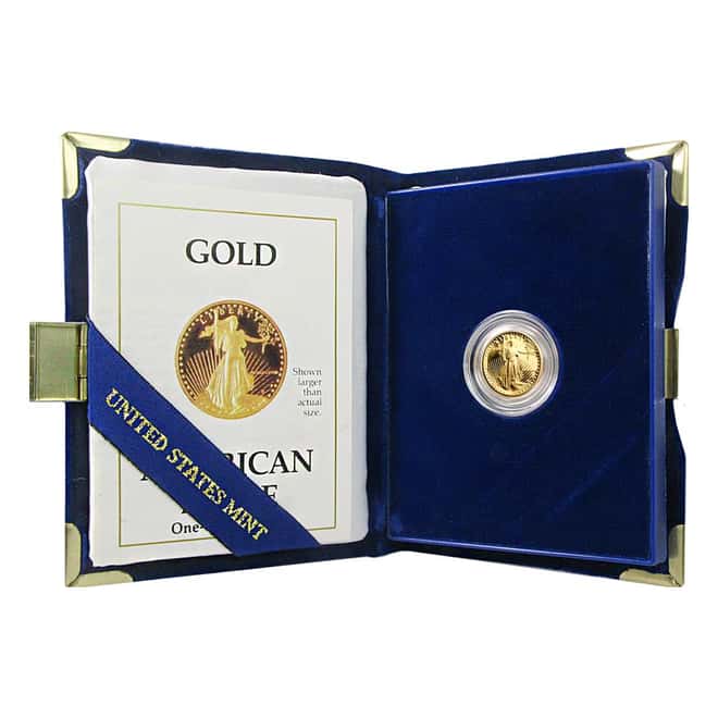 1988-P 1/10 oz $5 Proof Gold American Eagle (w/Box & COA)