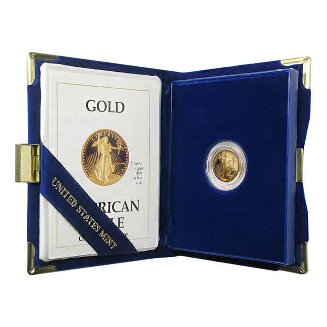 1989-P 1/10 oz $5 Proof Gold Eagle (W/COA & Box)