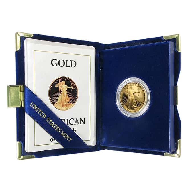 1990-P 1/2 oz $25 Proof Gold American Eagle (w/Box & COA)