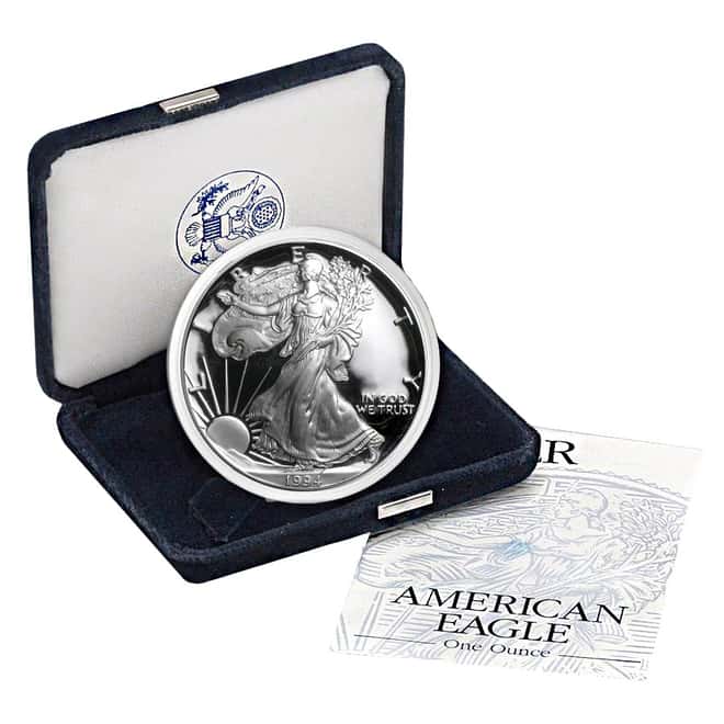 1994-P 1 oz Proof Silver American Eagle (w/Box & COA)