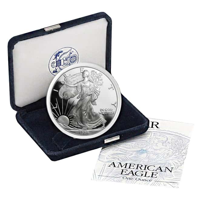 1996-P 1 oz Proof Silver American Eagle (w/Box & COA)