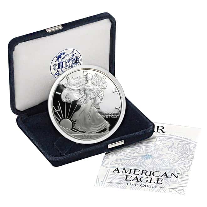2002-W 1 oz Proof Silver American Eagle (w/Box & COA)