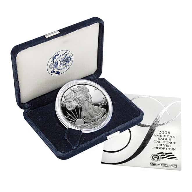 2008-W 1 oz Proof Silver American Eagle (w/Box & COA)