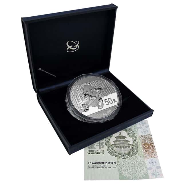 2014 5 oz Proof Silver Panda (w/Box & CoA)