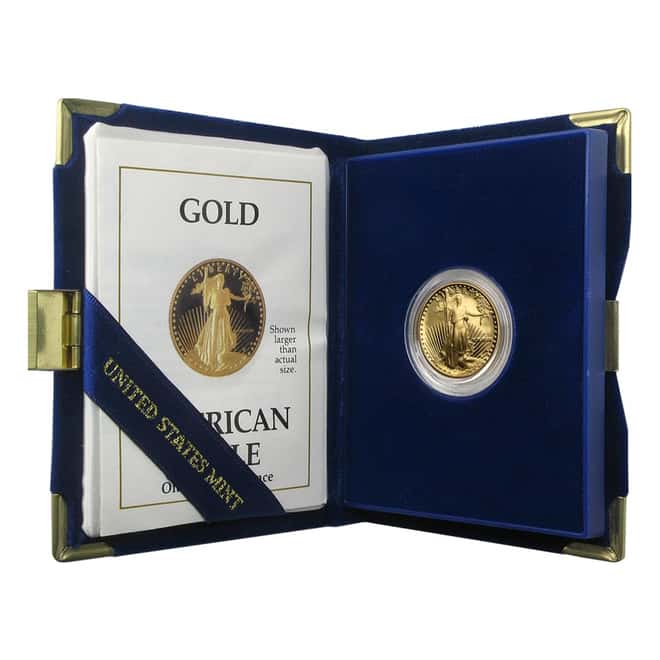 1989-P 1/4 oz $10 Proof Gold American Eagle (w/Box & COA)