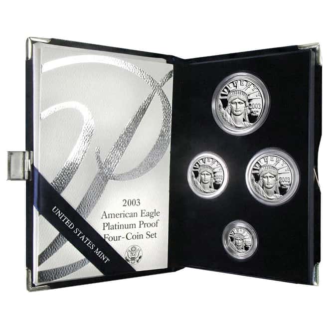 2003-W Platinum 1.85 oz Proof American Eagle 4-coin set (W/Box & COA)