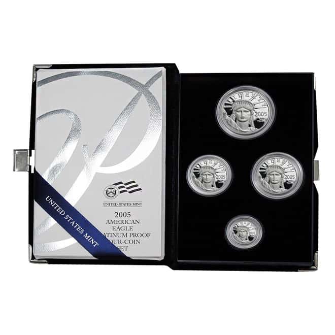2005-W Platinum 1.85 oz Proof American Eagle 4-coin set (W/Box & COA)
