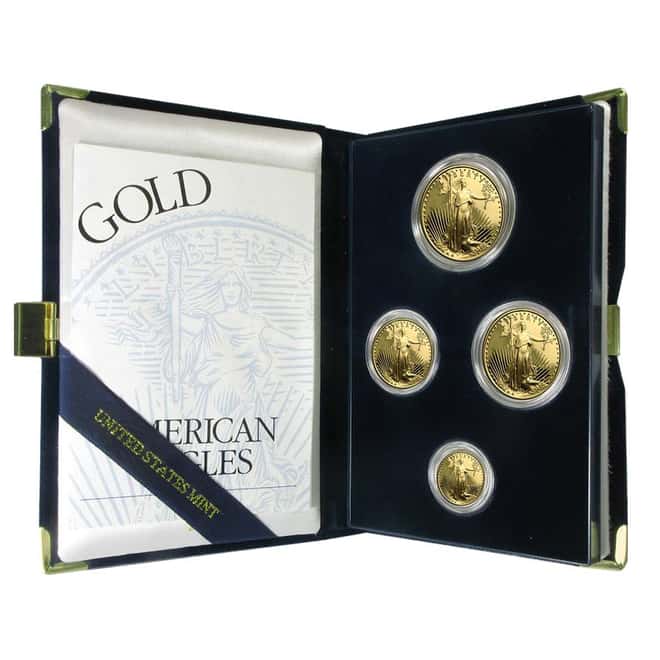 1995 W Gold 1.85 oz Proof American Eagle 4-coin set (W/Box & COA) 