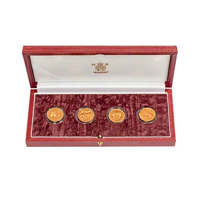 2003 British Great Britain Gold Proof £1 Pattern Collection Bridges 4-Coin Set (w/Box&COA)