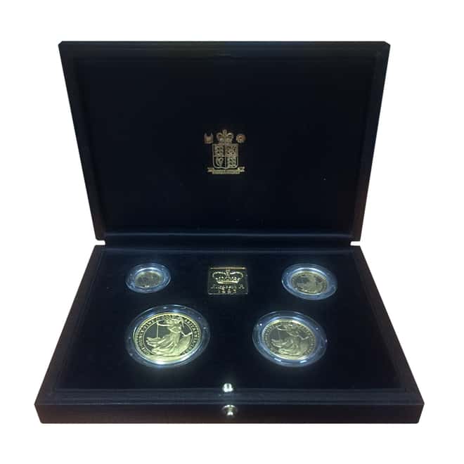 1.85 oz Gold Britannia 4-Coin Proof Set (Random Year, w/Box & COA)