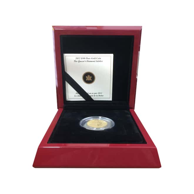 2012 Canada 0.71 oz $300 Queen's Diamond Jubilee Proof Gold Coin .99999 Fine (w/Diamond, Box & COA) 
