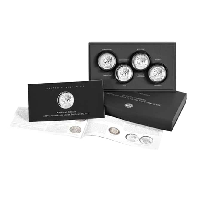 2017 American Liberty 225th Anniversary Silver 4 Four-Medal Set (w/Box and COA) - P/S/W/D US Mint