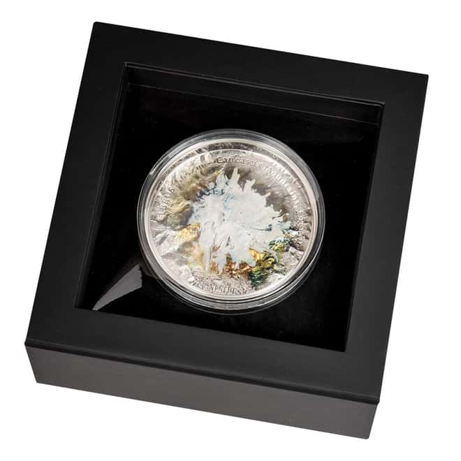 2021 Cook Islands 5 oz Silver Mount Elbrus Coin .999 Fine (w/Box & COA)