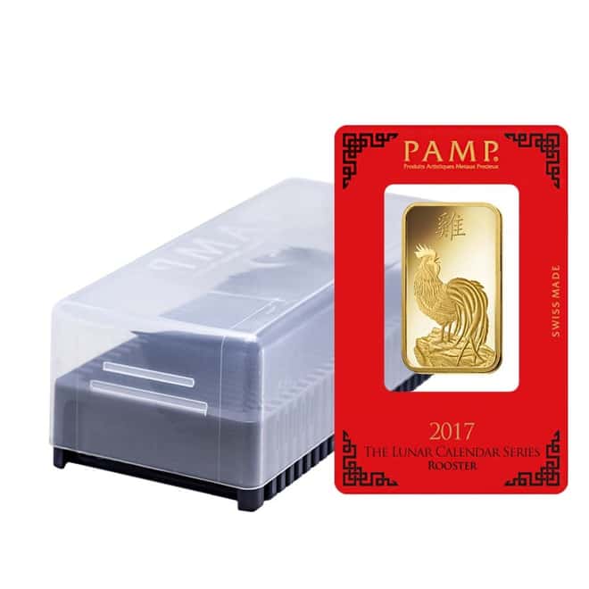 1 oz PAMP Suisse Year of the Rooster Gold Bar (In Assay)