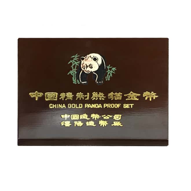 1987 P 1.9 oz Chinese Gold Panda 5-Coin Proof Set (Sealed, w/Box & COA)