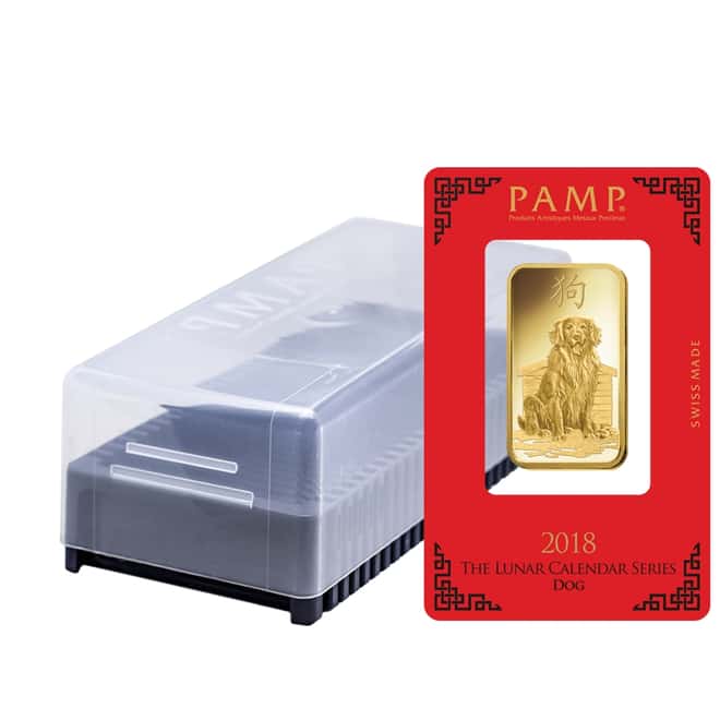 1 oz PAMP Suisse Year of the Dog Gold Bar (In Assay)