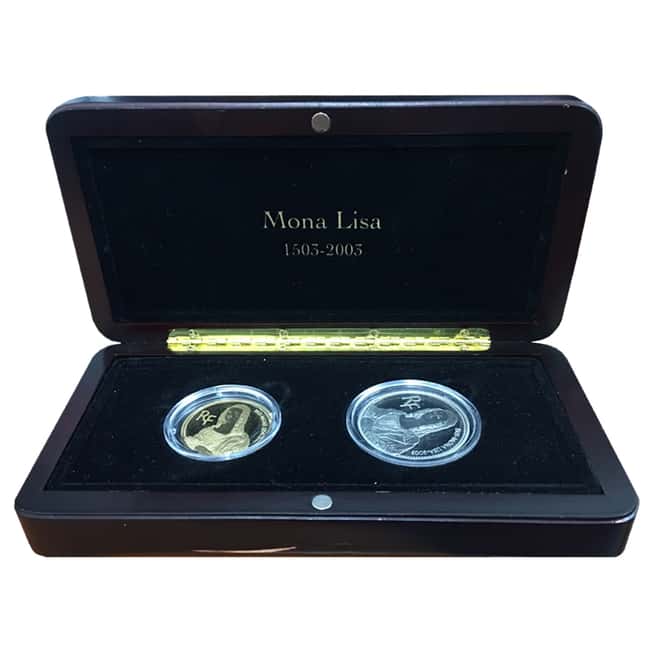 2003 France Gold 20 Euro & Silver 1.5 Euro Mona Lisa Proof 2-Coin Set (w/Box & COA)