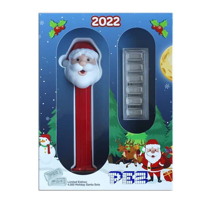 30 gram PAMP Suisse Santa Claus PEZ Dispenser & Silver Wafers (w/Box & COA)