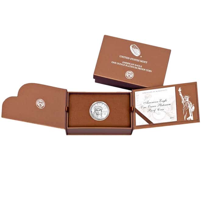 2015 W 1 oz Platinum American Eagle Proof Coin (w/Box & COA)