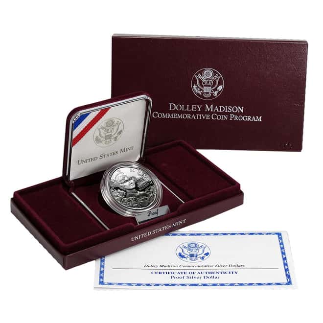 1999-P Dolley Madison Commemorative Proof $1 Silver (w/Box & COA)