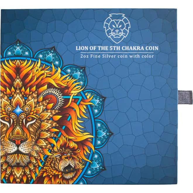 2023 SI 2 oz Lion of the 5th Chakra Colorized Silver Coin