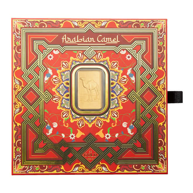 5 Gram PAMP Suisse Arabian Camel Gold Bar .9999 Fine (w/ Frame)