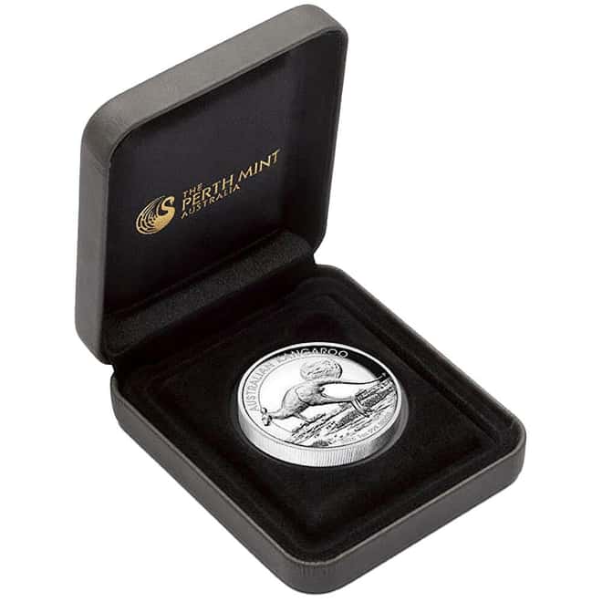 2015 1 oz Proof Silver Australian Kangaroo High Relief Perth Mint Coin