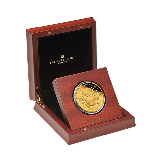2021 5 oz Proof Gold Australian Koala Perth Mint Coin .9999 Fine (w/Box & COA)