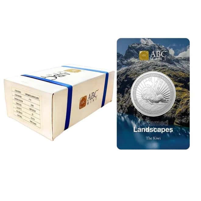 Box of 25 - 2025 Tokelau 1 oz Kiwi Untamed Landscapes Silver Coin (in Assay)