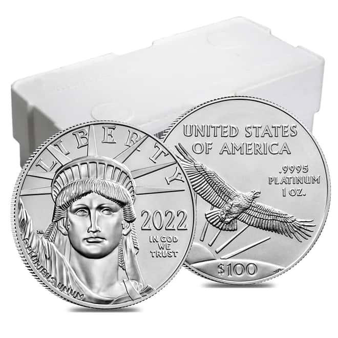 Roll of 20 - 2022 1 oz Platinum American Eagle $100 Coin BU (Lot, Tube of 20)
